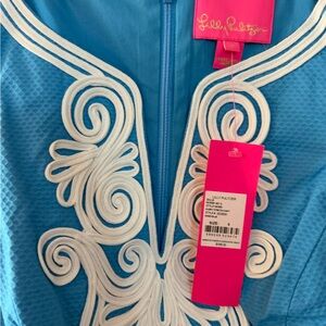 Lilly Pulitzer Aqua Dress with White Detailing
